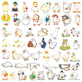 50-Pack Cute Cartoon Duck Creative Stickers DIY Mobile Desktop Organizer Stationery Notebook Decorative Stickers