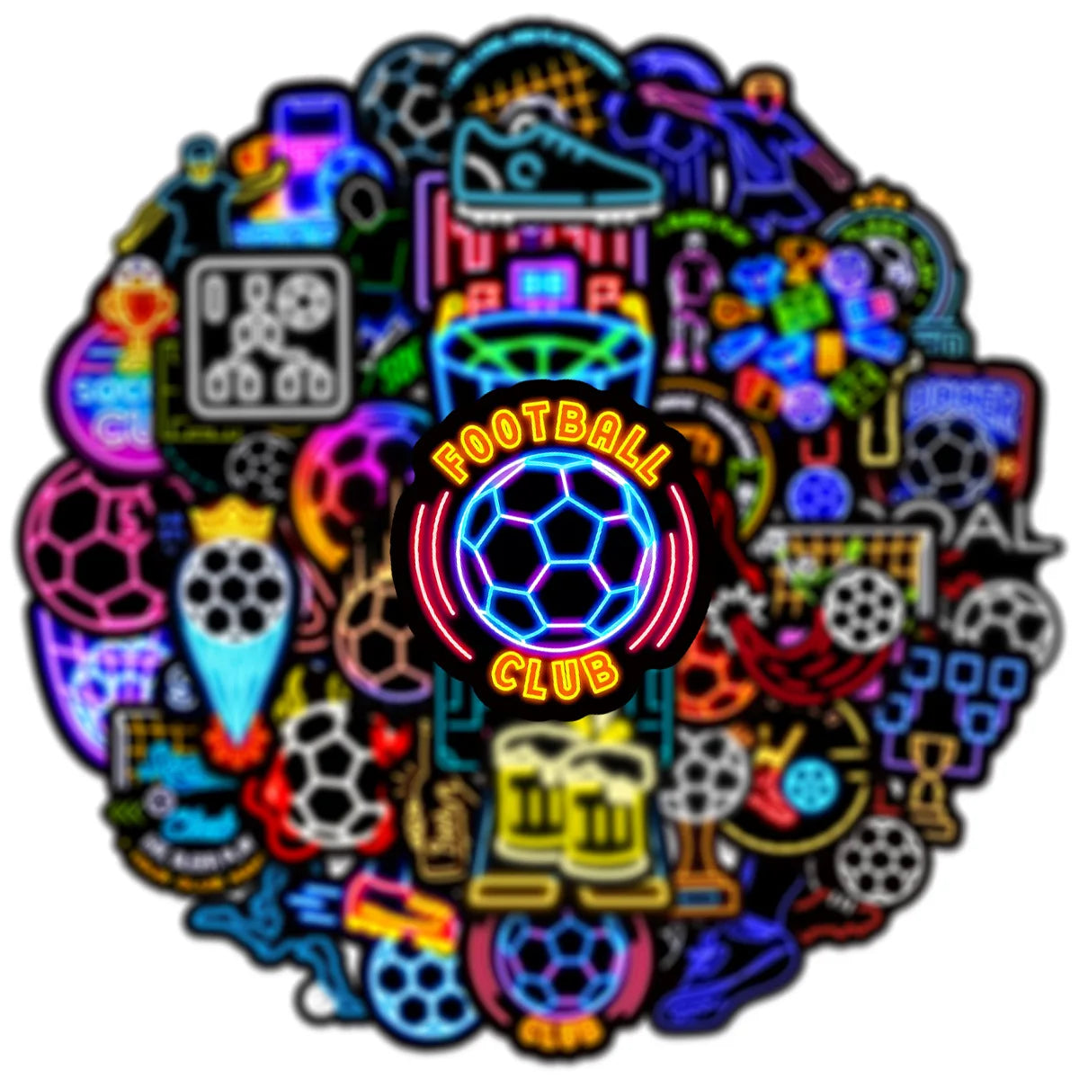 50/100PCS Neno Light Sports Football Stickers Notebook Skateboard Decoration DIY Stationery Decoration Stickers