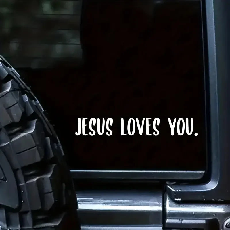 Jesus Loves You Decal Vinyl Sticker Auto Car Truck Wall Laptop | White