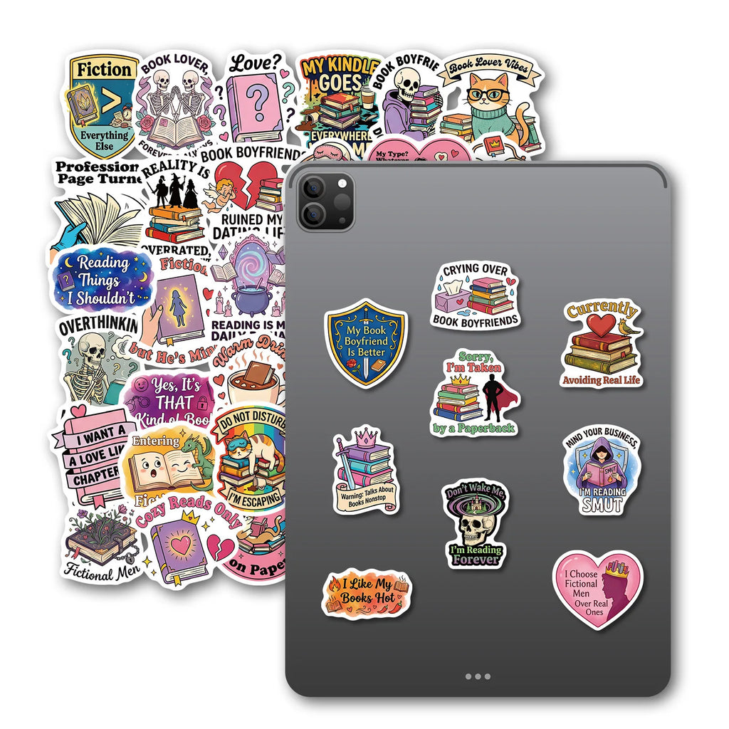 56/112PCS Cartoon Reading Motivational Aesthetic Stickers Tablet Helmet Guitar Notebook Student Supplies Waterproof Sticker
