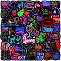 10/30/50PCS Crazy Neon PVC Sticky Sticker Aesthetic DIY Korean Stationery Decoration Scrapbooking School Supplies for Kids