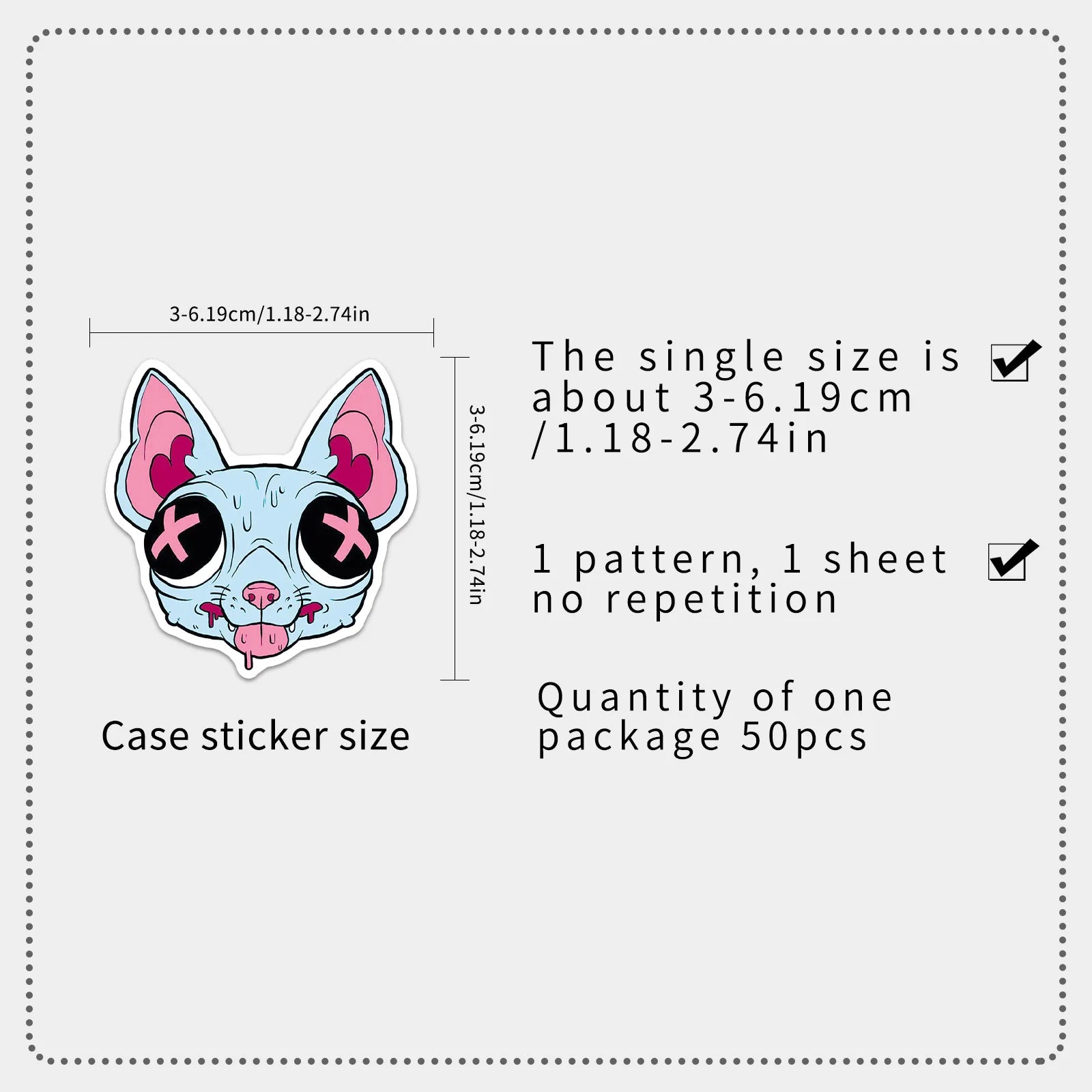 50Pcs Trendy Funny Animal Stickers Phone Laptop Notebook Stationery Suitcase Cup Cute DIY Decals Waterproof Decor Sticker