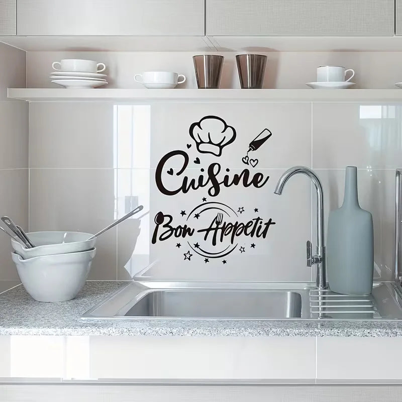 A Creative Self-Adhesive Removable Wall Sticker for Kitchen Decoration, Suitable for Restaurant Background Walls, Model ZSZ1967