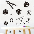 Black Creative Minimalist Math Symbol Wall Stickers - Removable PVC Decals for Bedroom, Living Room, Kitchen, Dining Room - Clas