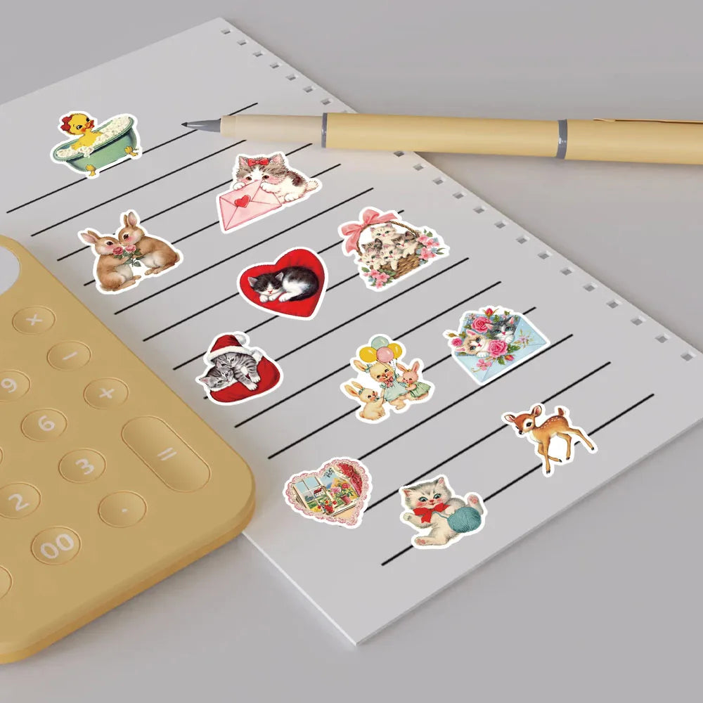 50PCS Aesthetic Pinterest Sticker Decoration Fashion Harajuku Laptop Luggage Creative Wall Bar Decor Streetwear Creative Sticker