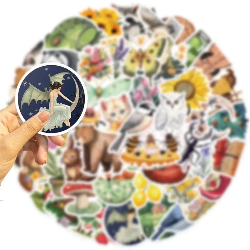 10/30/50PCS Cartoon Forest Color PVC Sticker Aesthetic Children's Decoration Scrapbooking Stationery School Supplies for Kids