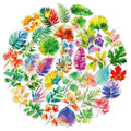 50PCS Colorful Leaf PET Stickers Plant Leaf DIY Hand Tent Material Decorative Stickers Children's Stationery Stickers