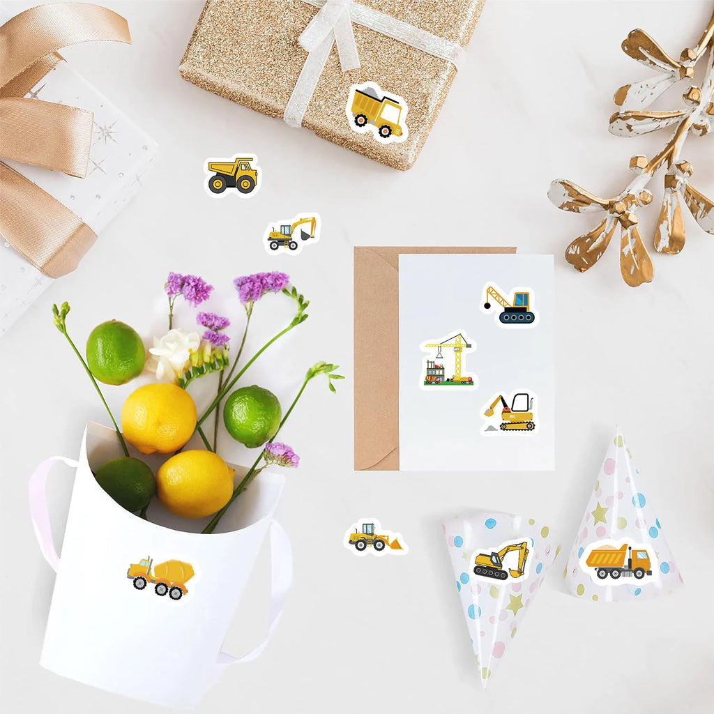 500Pcs Construction Vehicle Sticker Roll For Kids Reward Encourage Sticker For Labels Thank You Sticker