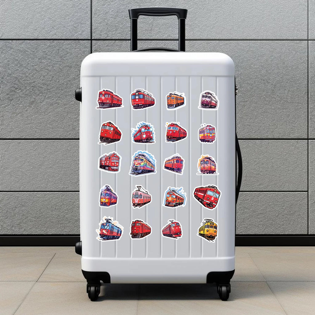 50/100 Pcs Nordic Style Locomotive Doodle Creative Stickers for Laptop Scooter Helmet Fridge Stationery Box Notebook Game Decals