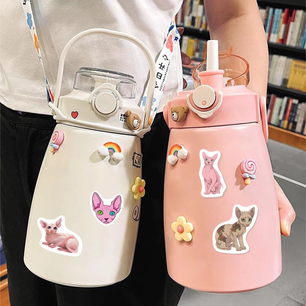 500Pcs/Roll Heterotypic Sphinx Cats Stickers 2.5cm/1.0'' 10 Designs DlY Decoration Learning Rewards Scrapbook Labels, Adorn Gift