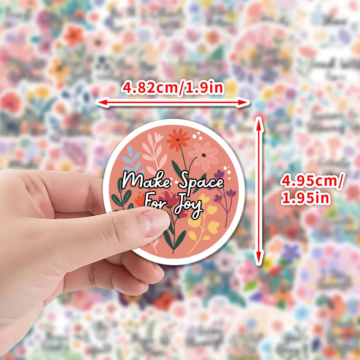 50-Pack Flower Motivational Graffiti Stickers for Students Notebook Laptops Water Bottles Suitcases - Waterproof Decor Sticker