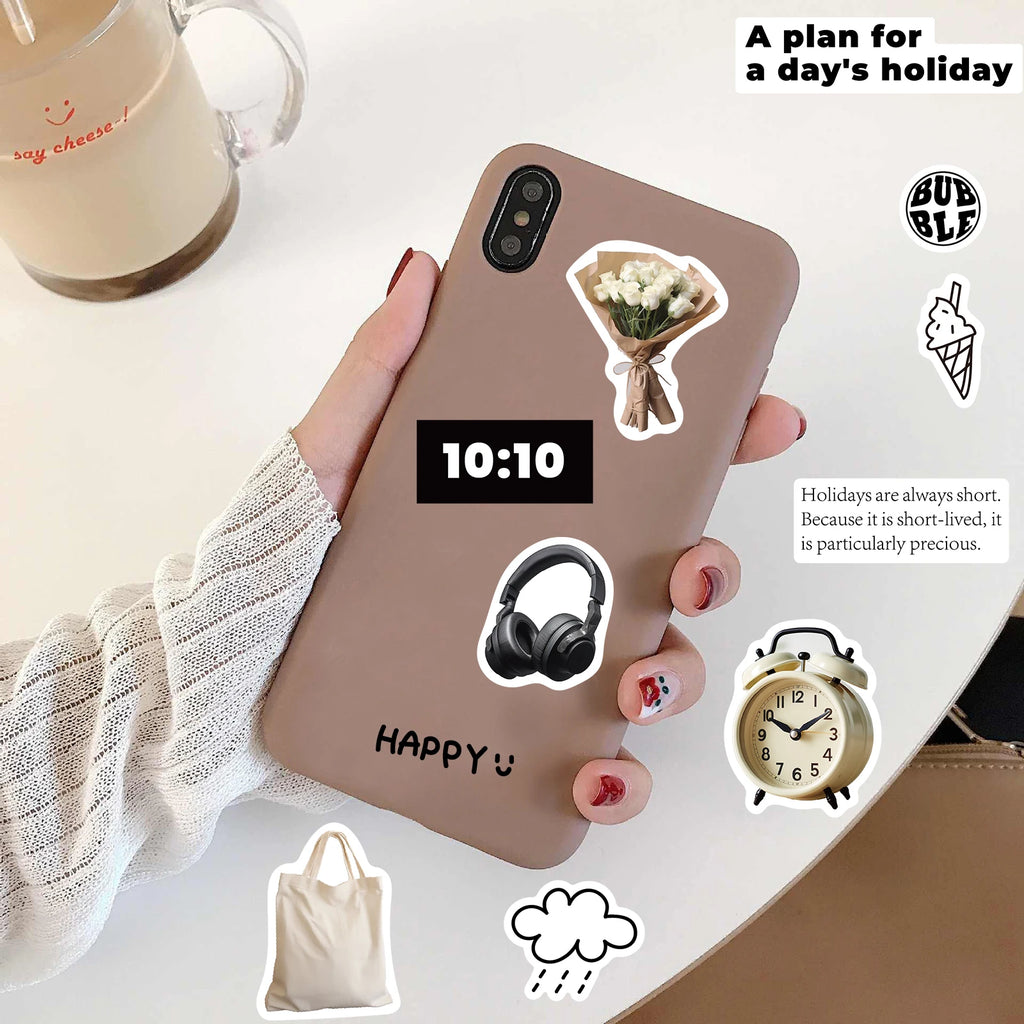 8/16PCS Black White Holiday Collage Stickers Harajuku Laptop Luggage Coffee Retro Skateboards Bicycle Phone Exquisite Sticker
