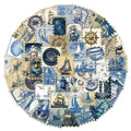 50PCS Composite Marine Blue Stamp Decoration Stickers Computer Scrapbook Refrigerator Phone Case Decoration Hot Stamping Sticker