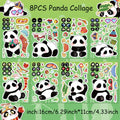 8PCS Cartoon Cute Panda Collage Toy DIY Puzzle Stickers Luggage Tablet Computer Speaker Skateboard Waterproof Stickers