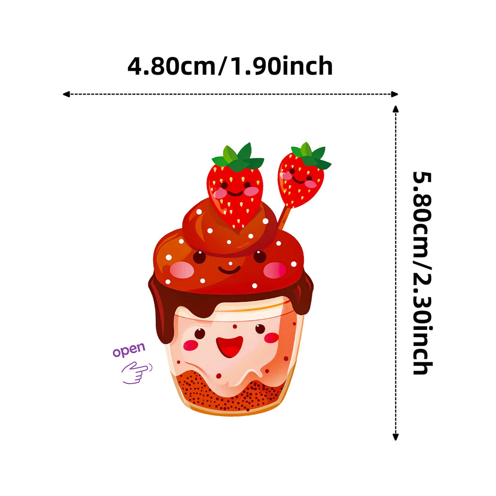 50PCS Cartoon Ice Cream Cute Doodle Stickers Easy Peel Kids DIY Fun Craft Student Notebook Tablet Decorative Sticker