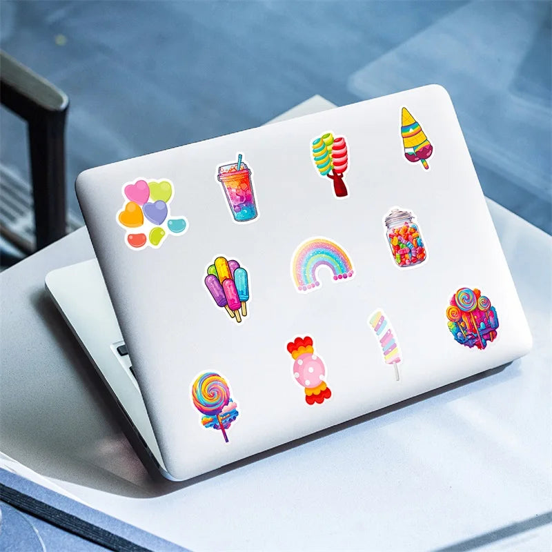 10/30/50PCS Cute Rainbow Candy Colorful Decoration Scrapbooking PVC Sticker Aesthetic Korean Stationery School Supplies for Kids