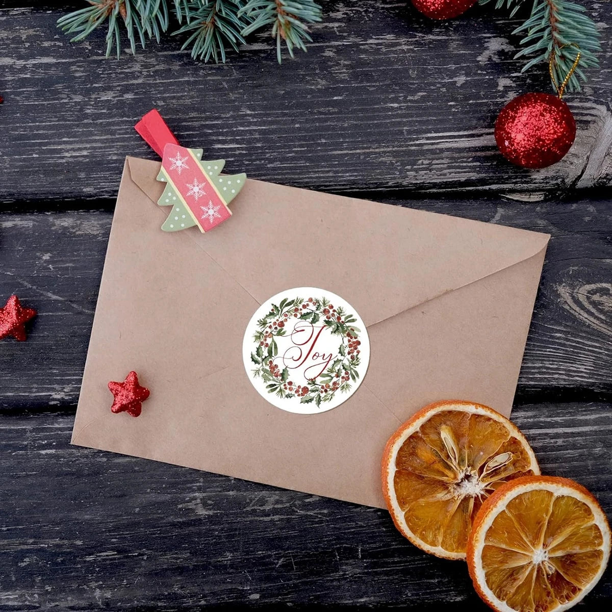 1000pcs 1inch Christmas Stickers for Envelope Round Merry Christmas Stickers 8 Designs Christmas Gift Decor Stickers