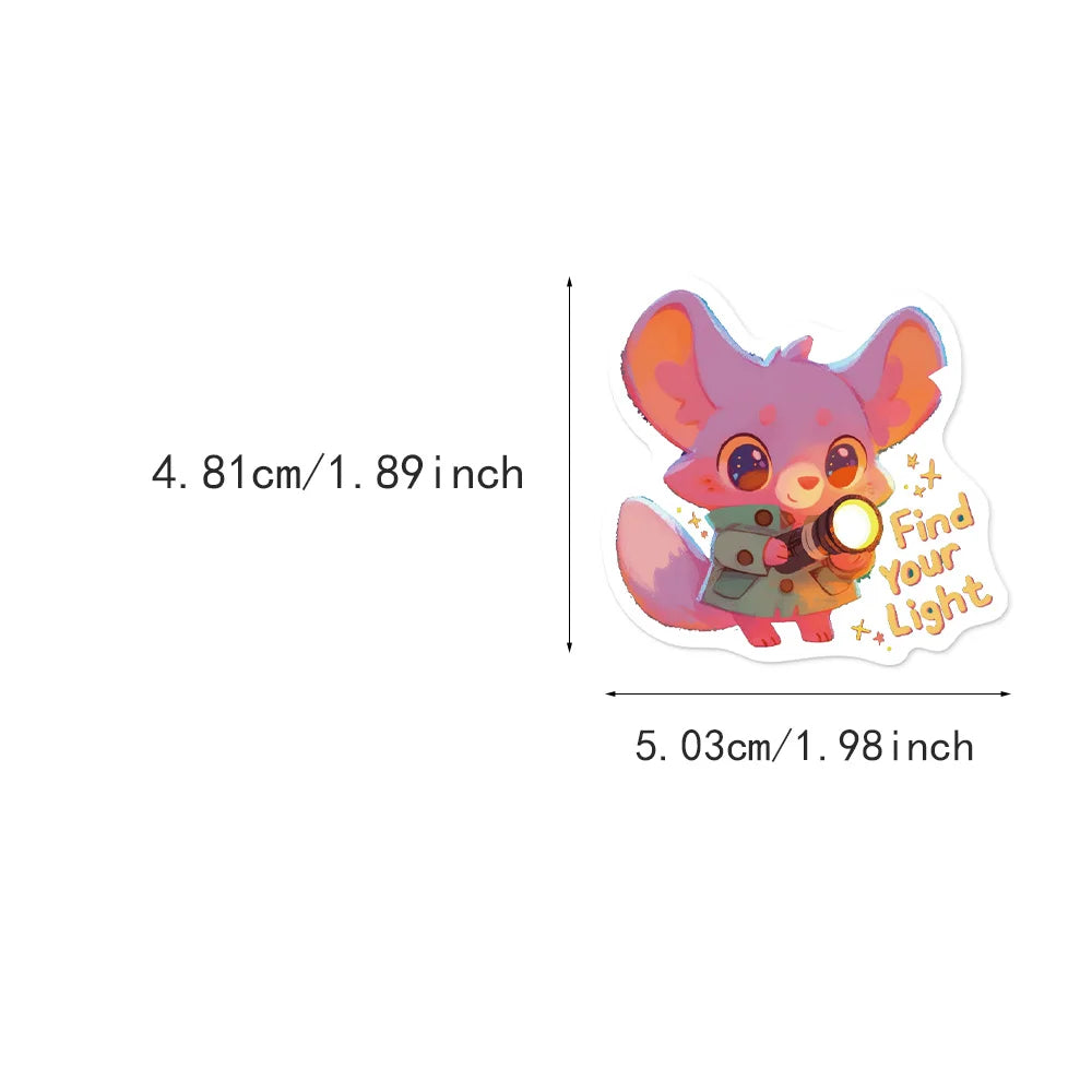 50PCS Dopamine Cartoon Animal Series Reward Creative Decorative Stickers DIY Phone Case Luggage Tablet Decorative Stickers