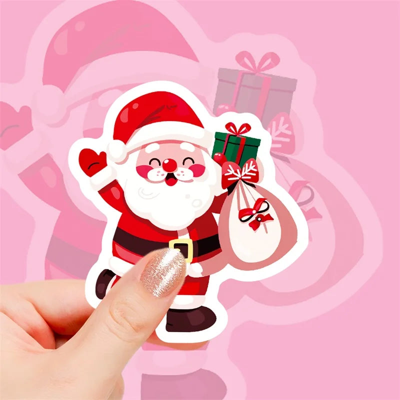 10/30/50PCS Cute Christmas Fat Animal PVC Sticky Sticker Aesthetic DIY Children's Decoration Scrapbooking School Supplies