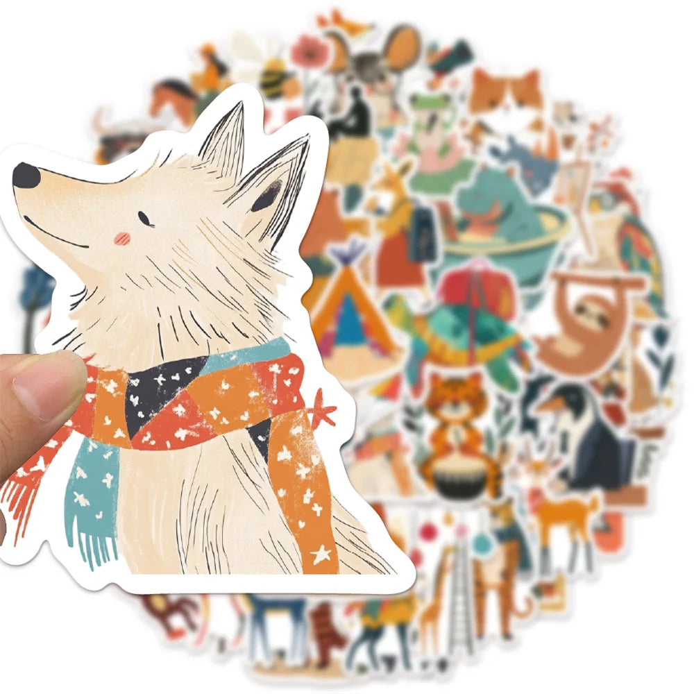 50PCS Minimalist Children's Storybook Illustration Decoration DIY Creative Phone Cases Laptop Cups Speakers Toy Stickers