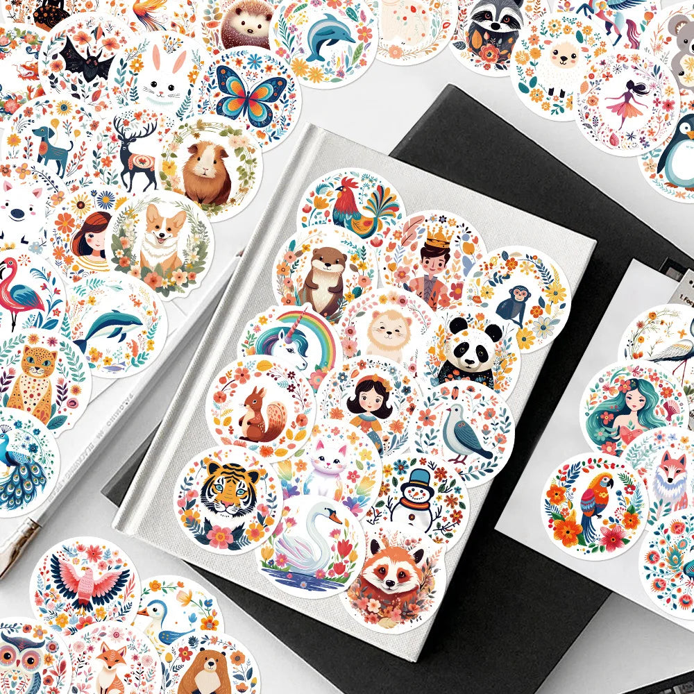 50/100PCS Cartoon Cute Stickers Laptop Luggage Phone Case Decoration Waterproof Stationery Notebook Stickers