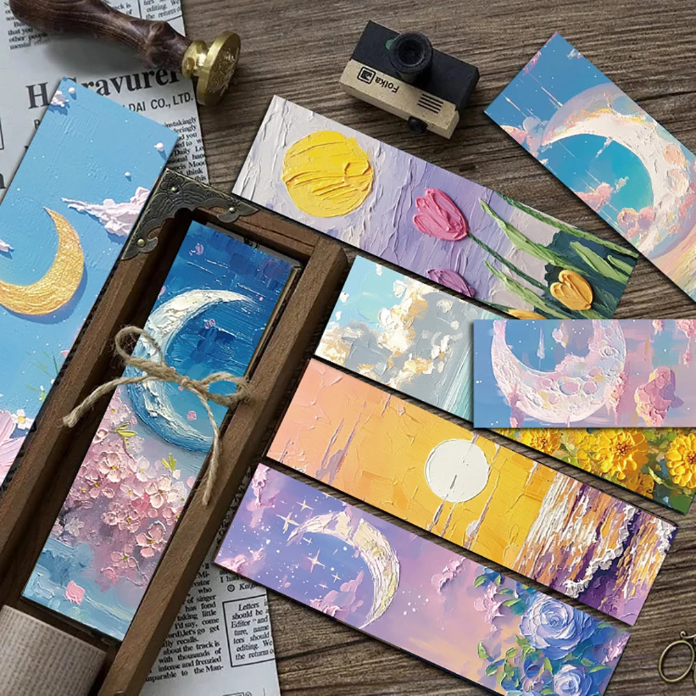 30/60PCS 3D Oil Painting Bookmarks Graffiti Harajuku Aesthetic Laptop Fashion Luggage Skateboard Unique Durable Gifts Bookmark