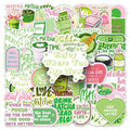 50-Pack Green Matcha Motivational Aesthetic Stickers Waterproof Decorations for Phone Case Water Bottle Stationery Notebook