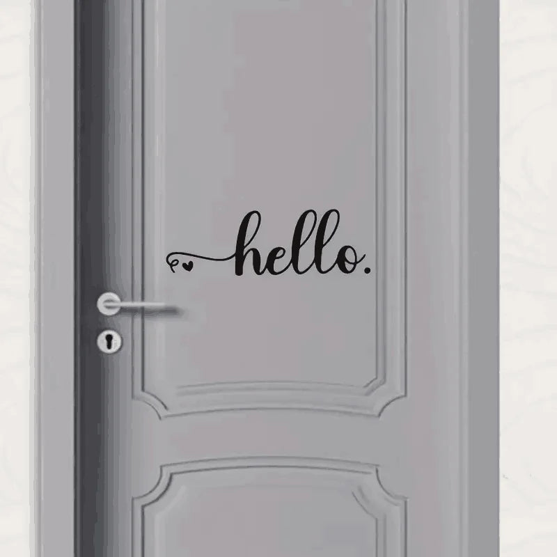 1pc Hello Heart Door Car Mailbox Sticker Decal, Welcome Quote, For Farmhouse Vinyl Home Decor