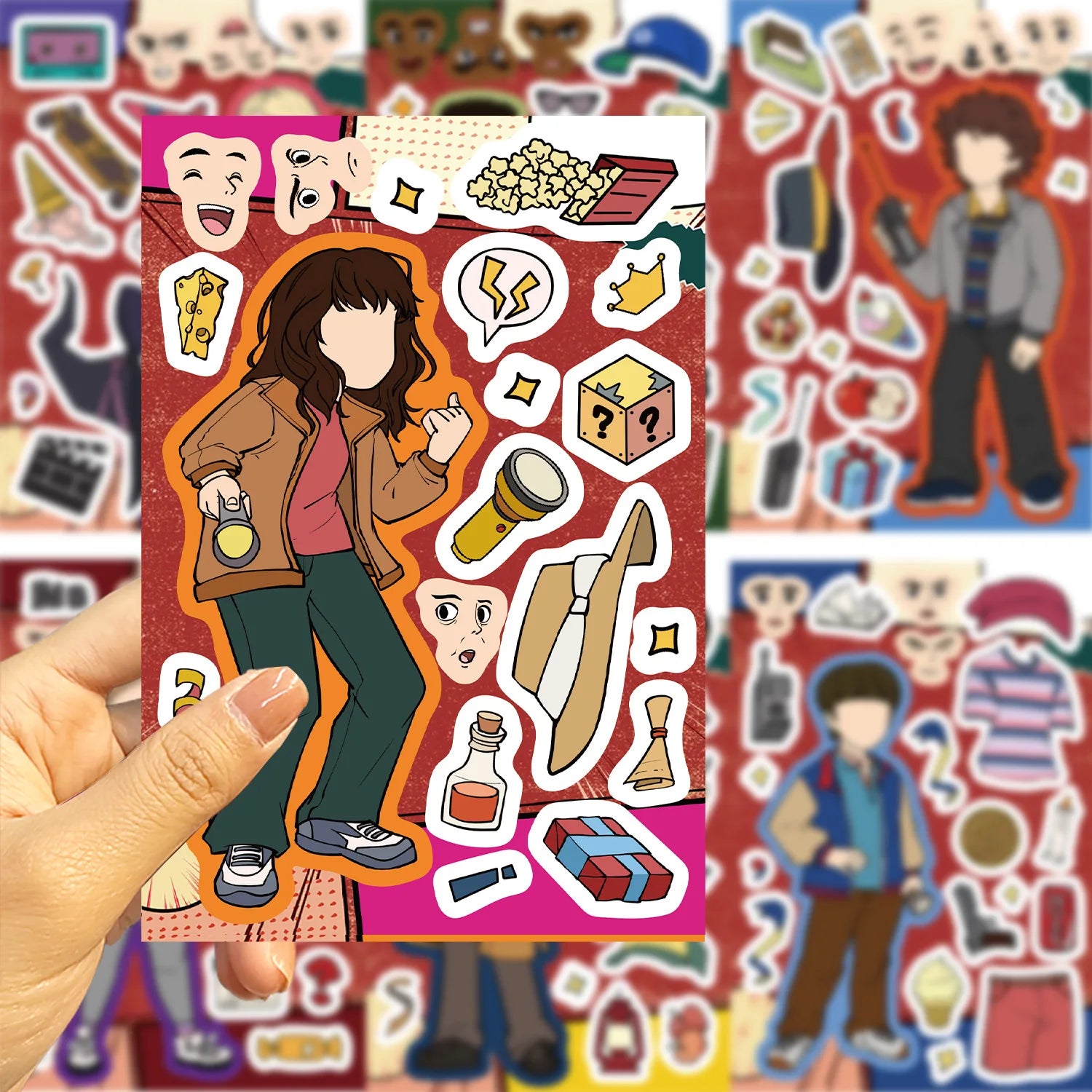 8/16 Pcs Cartoon People Jigsaw Puzzle Stickers DIY Toys for Reward Stationery Box Notebook Fridge Helmet Suitcase Piano