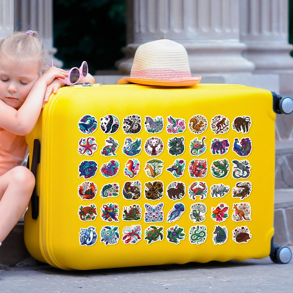 50/100 Pcs Ethnic HD Hand Painted Tropical Animal Stickers for Reward Stationery Box Phone Suitcase Cup Car Removable Decals
