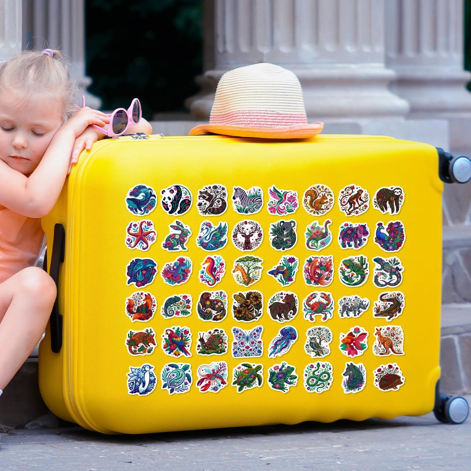 50/100 Pcs Ethnic HD Hand Painted Tropical Animal Stickers for Reward Stationery Box Phone Suitcase Cup Car Removable Decals