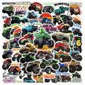 50PCS Monster Trucks Rule Graffiti Sticker Motorcycle Helmet Skateboard Toy Car Water Bottles Travel Case Laptop Waterproof Stic