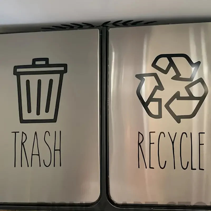 1pc Trash And Recycle Logo Sticker Decal For Pantry Farmhouse Trailer