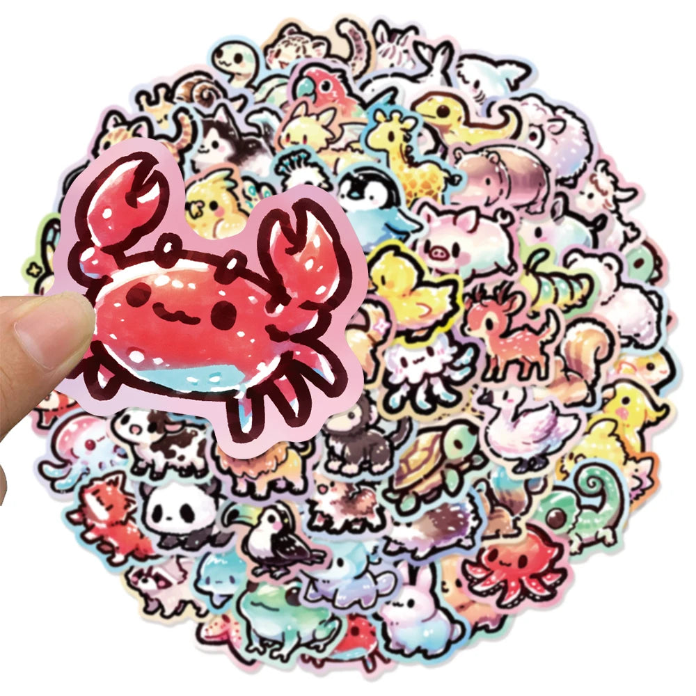 65PCS Cute Animal Series Graffiti Stickers DIY Phone Case Laptop Tablet Toy Waterproof Stickers