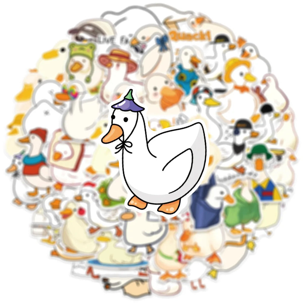 50-Pack Cute Cartoon Duck Creative Stickers DIY Mobile Desktop Organizer Stationery Notebook Decorative Stickers