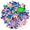 56Pcs Galaxy Cat Doodle Stickers Cute Stationery Notebook Fridge Luggage Waterproof Decals Funny DIY Decor Srickers