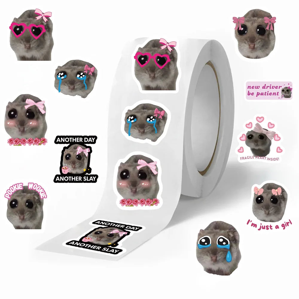 500Pcc/roll Cute Cat Stickers Creative DIY Envelope Sealing Stickers Stationery Children Reward Decor Stickers