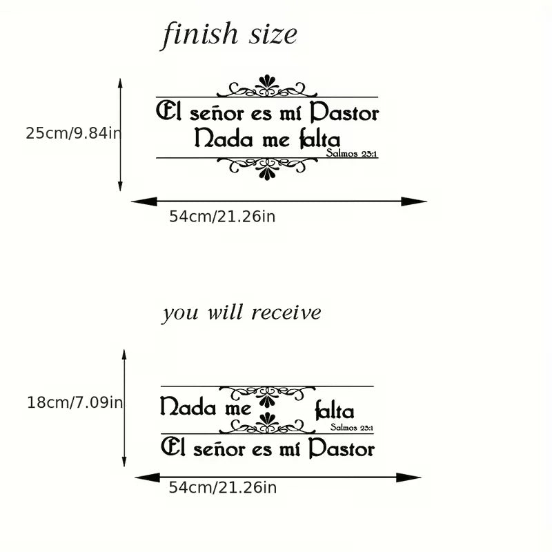 Spanish Psalm 23:1 Bible Verse Wall Sticker Living Room Bedroom Christian Jesus Pray Wall Decal Home Decor