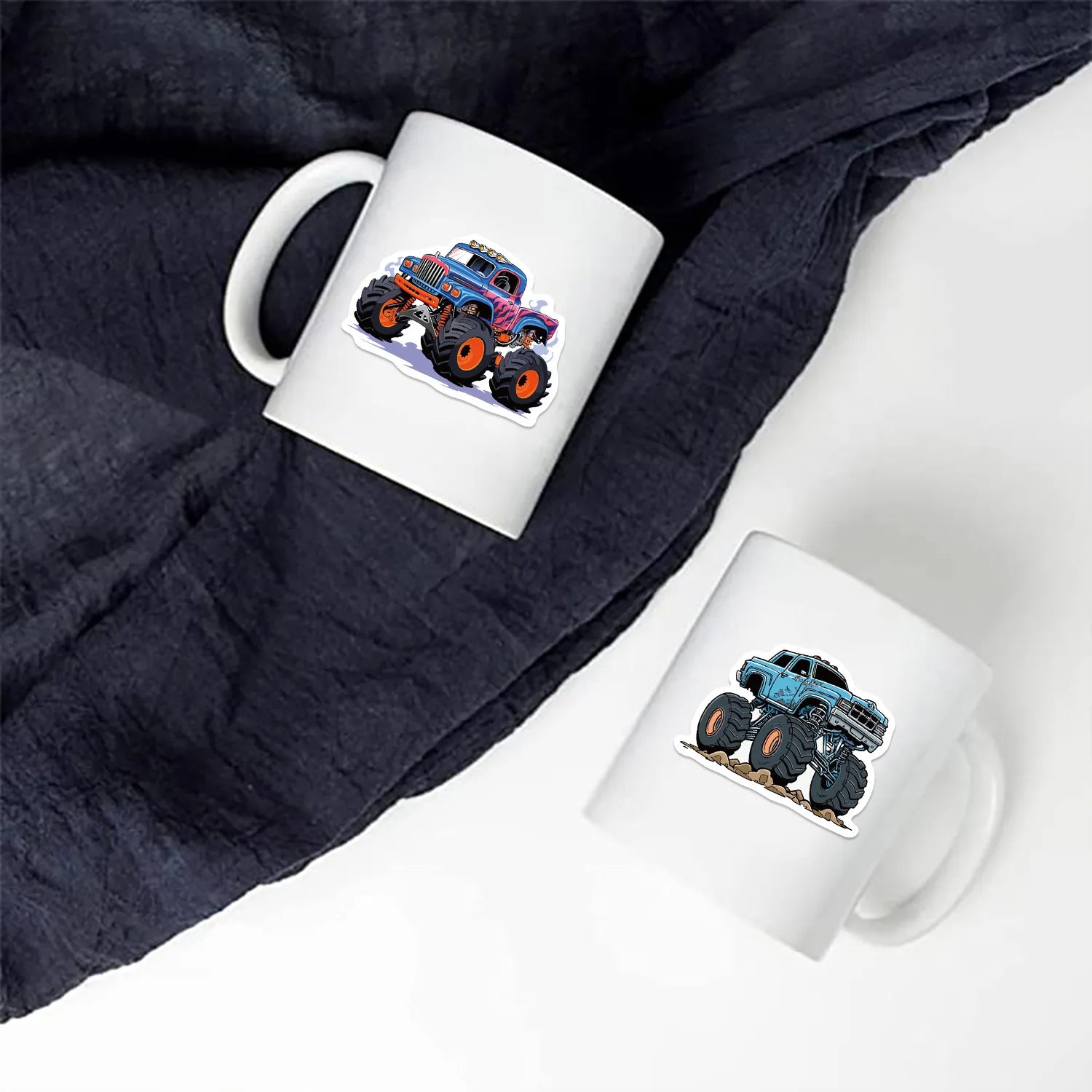 50/100pcs Cartoon Monster Truck Stickers Cute Vinyl Decals For Luggage Laptop Water Bottle Guitar Phone Waterproof Graffiti