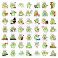 50/100Pcs Cartoon Frog HD Watercolor Doodle Stickers DIY for Stationery Box Pen Holder File Folder Phone Desk Helmet Thick Decal