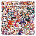 50/100PCS Cute Cat Cartoon Graffiti Sticker Water Cup Waterproof Reward Sticker for Stationery Laptop Car Luggage
