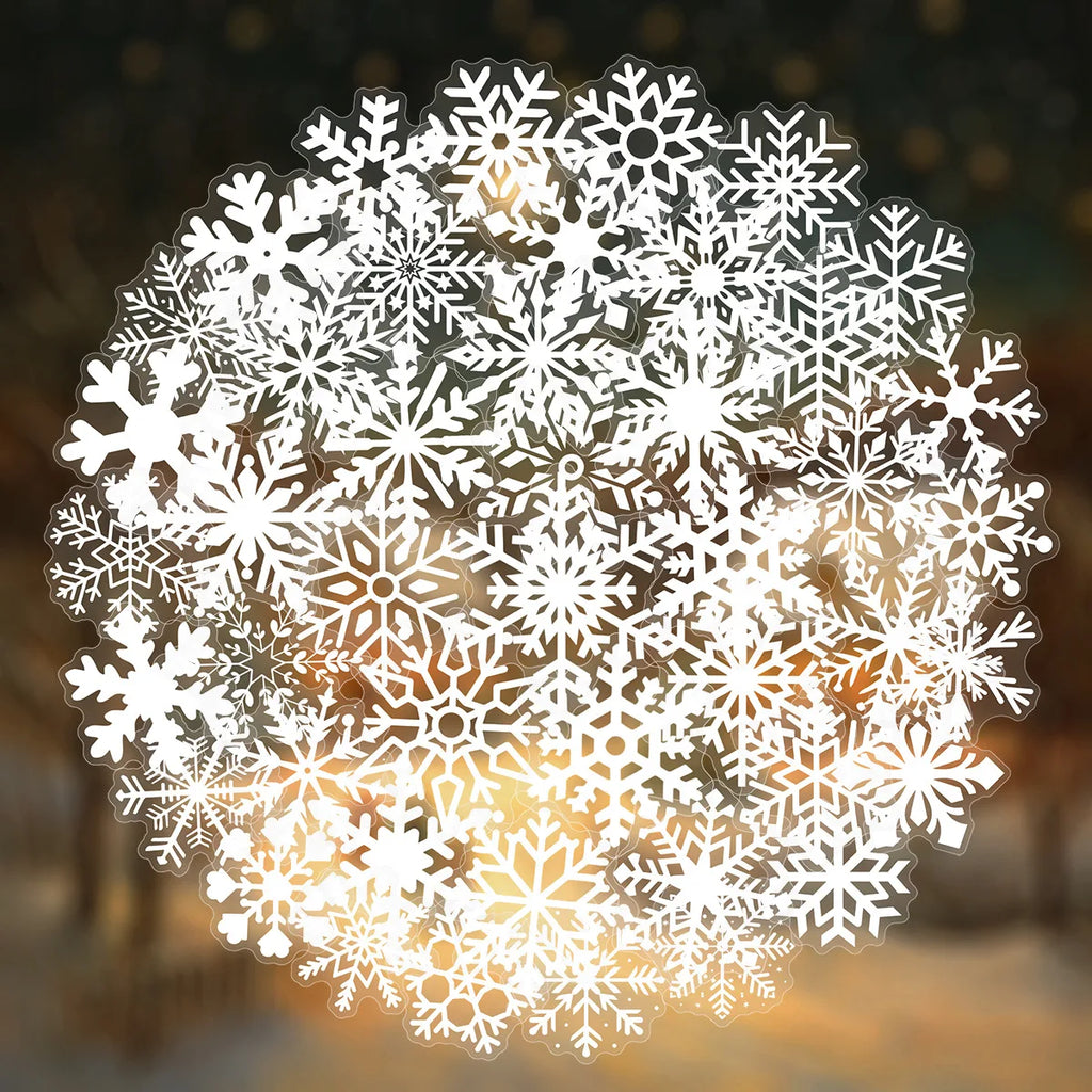 50/100/150 Pcs Different Shape Snowflake PET Clear Waterproof Stickers for DIY Cup Window Phone Case Atmosphere Decor Decals