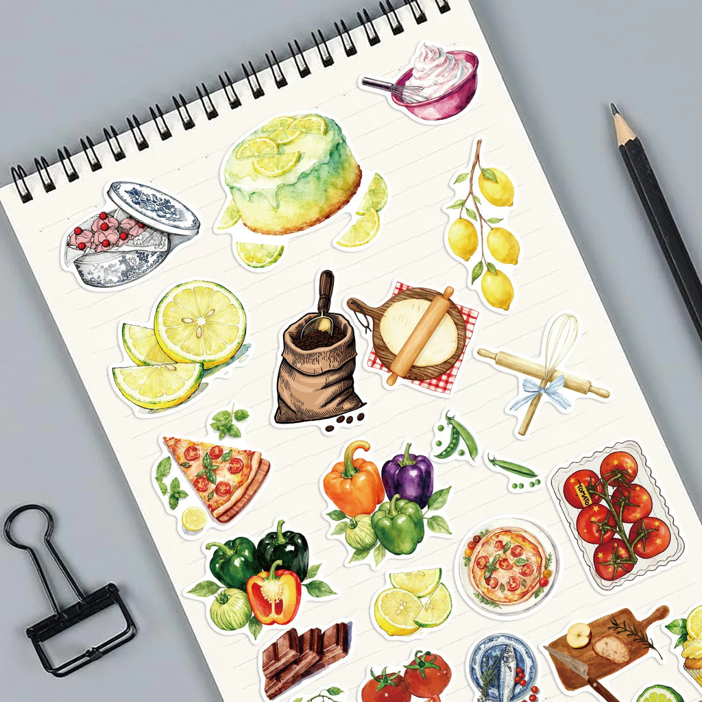 8/16/24PCS Puzzle Sticker Cartoon Food Make a Face Sticker DIY Handicrafts Waterproof Notebook Stationery Sticker