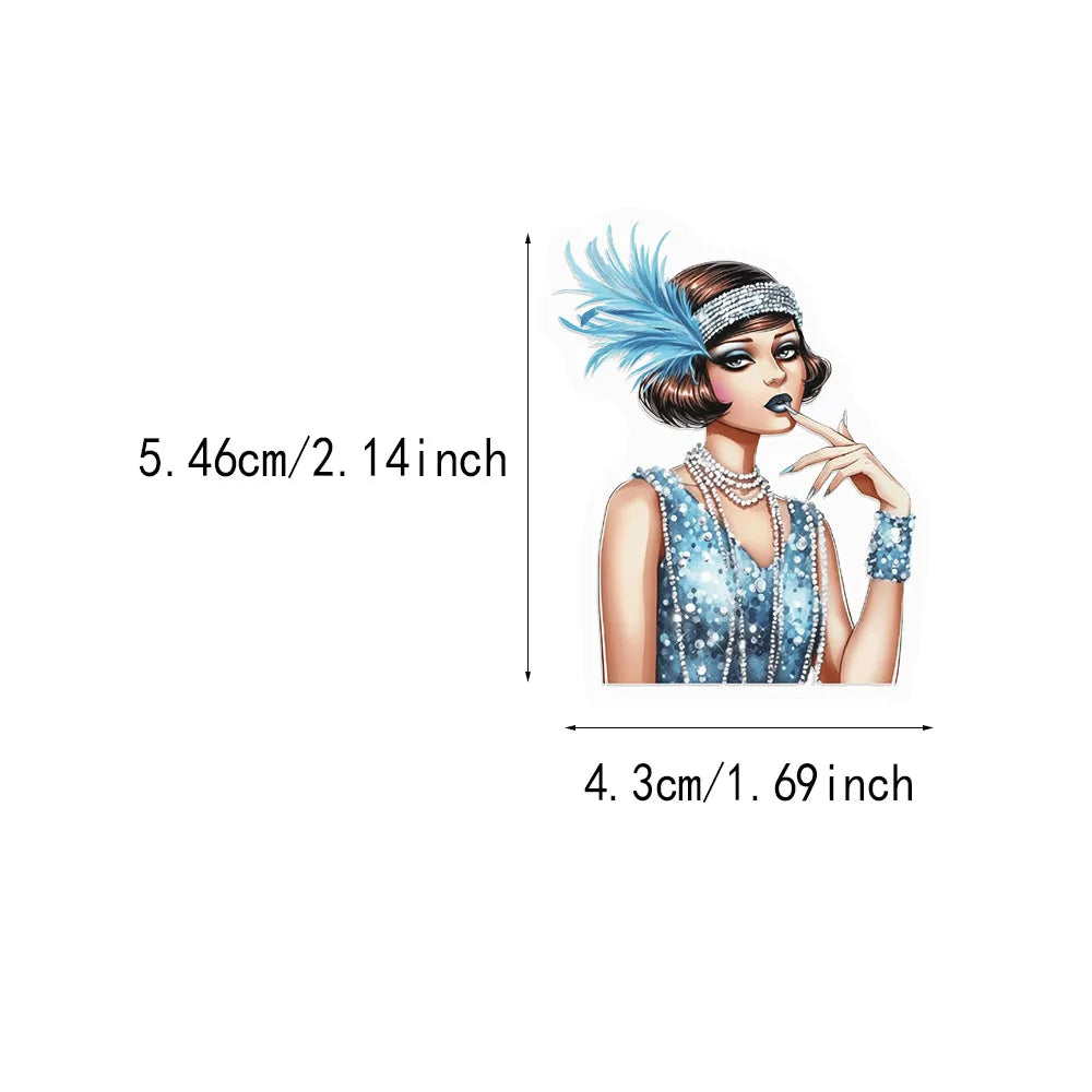 50PCS Retro Women's Classic PET Stickers Decorative Computer Scrapbook Refrigerator Phone Case Speaker Guitar Toy Stickers