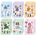 6/12/18Pcs Anime Idol Girl Make A Face Puzzle Stickers, Creative Stationery Decals for Desk Wall Notebook Room Decor