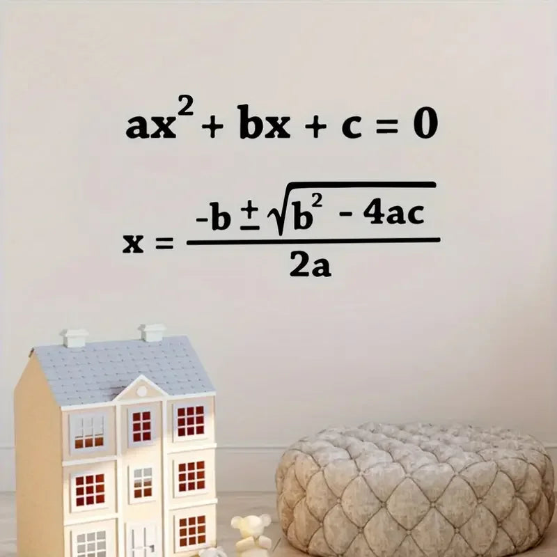 1pc Contemporary Matte Finish Vinyl Wall Decal - Quadratic Formula Math Education Sticker, Self-Adhesive Graphic Art for Classro