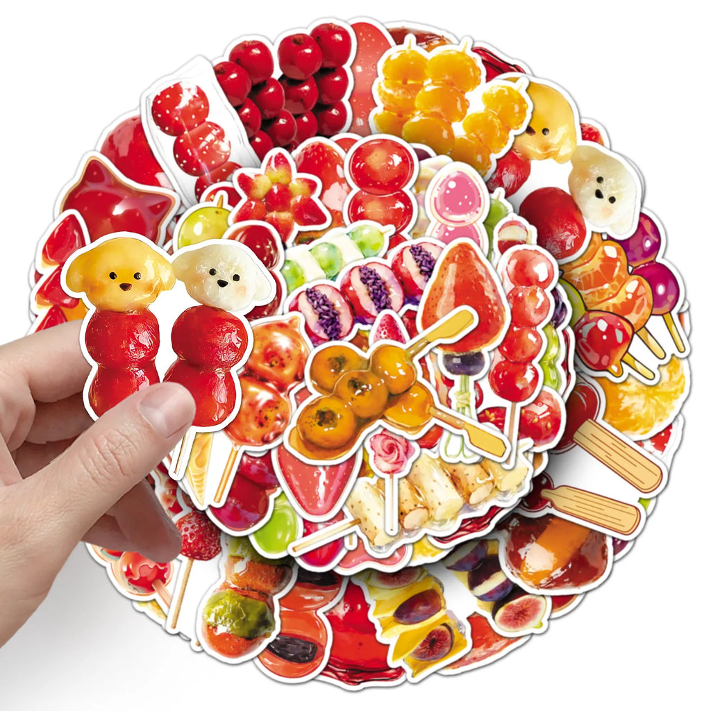 50/100PCS Cartoon Food Stickers Cartoon Graffiti Decoration Storage Box Notebook Stationery Stickers