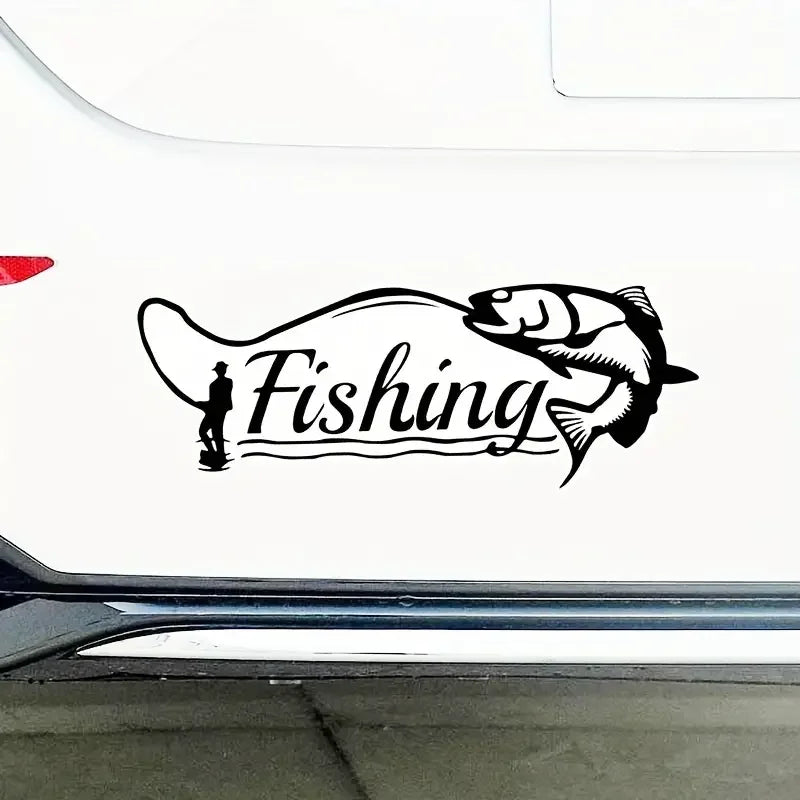 Funny Fishing Hunter Decor Car Model Sticker Car Window Bumper Contour Decal