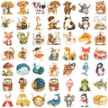 50Pcs Transparent Fairy Tale Watercolor Sticker Pack Waterproof Transparent PET Bookkeeping Material Decorative Guitar Notebook
