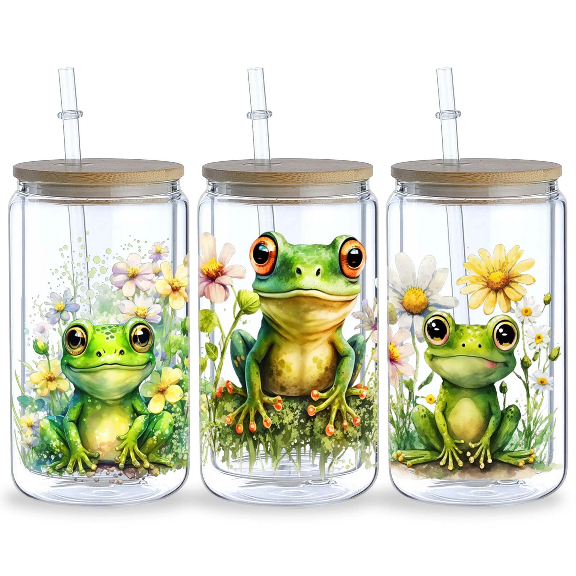 5 sheets animal UV DTF cup packaging suitable for 16oz glass cups, waterproof UV DTF stickers suitable for 16oz glass cups